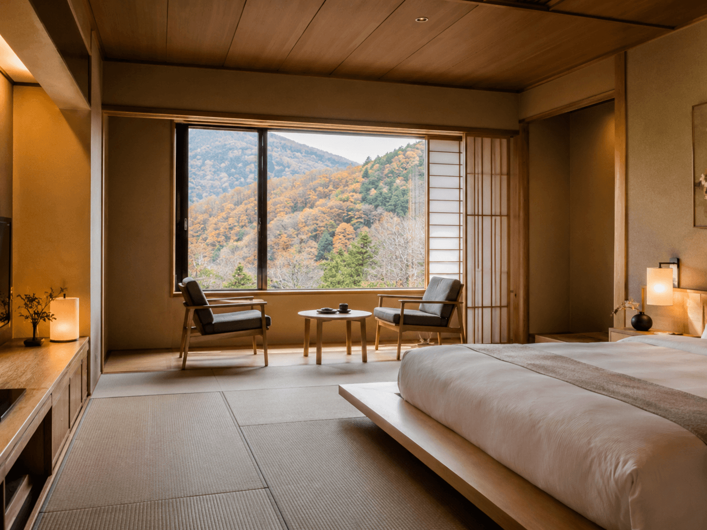 标准房窗外山景
